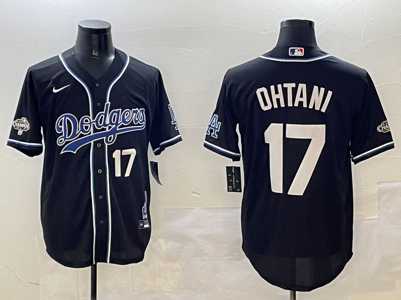 Men Los Angeles Dodgers #17 Ohtani Black Fashion Game 2025 Nike MLB Jersey style 3068